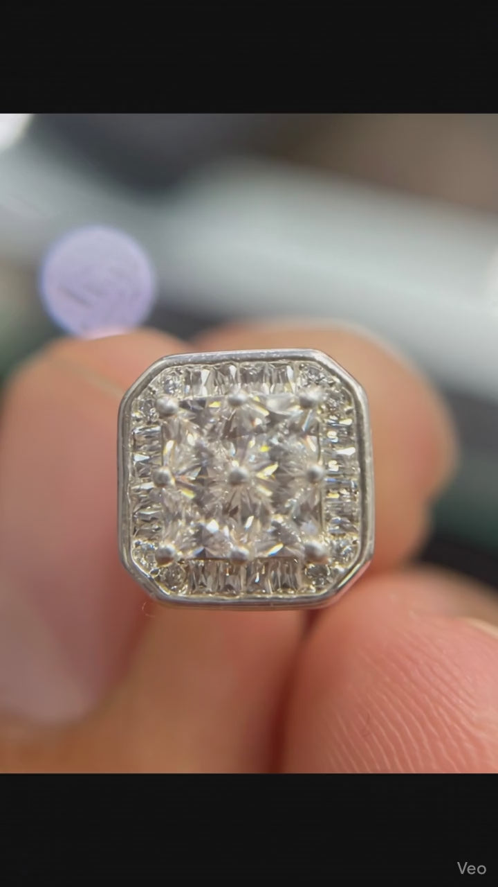 Aros Cuadrados de Plata 925 con Micro Circonitas